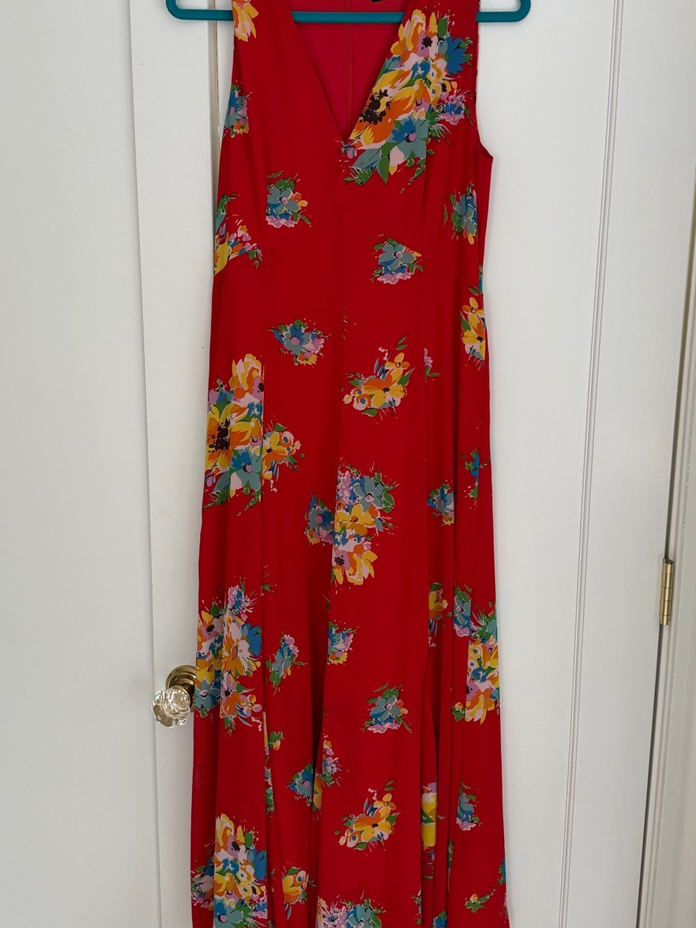 Ralph Lauren Red Floral Maxi Skirt